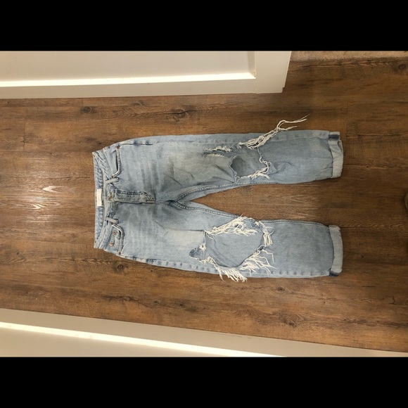 Topshop Hayden Ripped Blue Denim Jeans size 25 - Picture 4 of 8